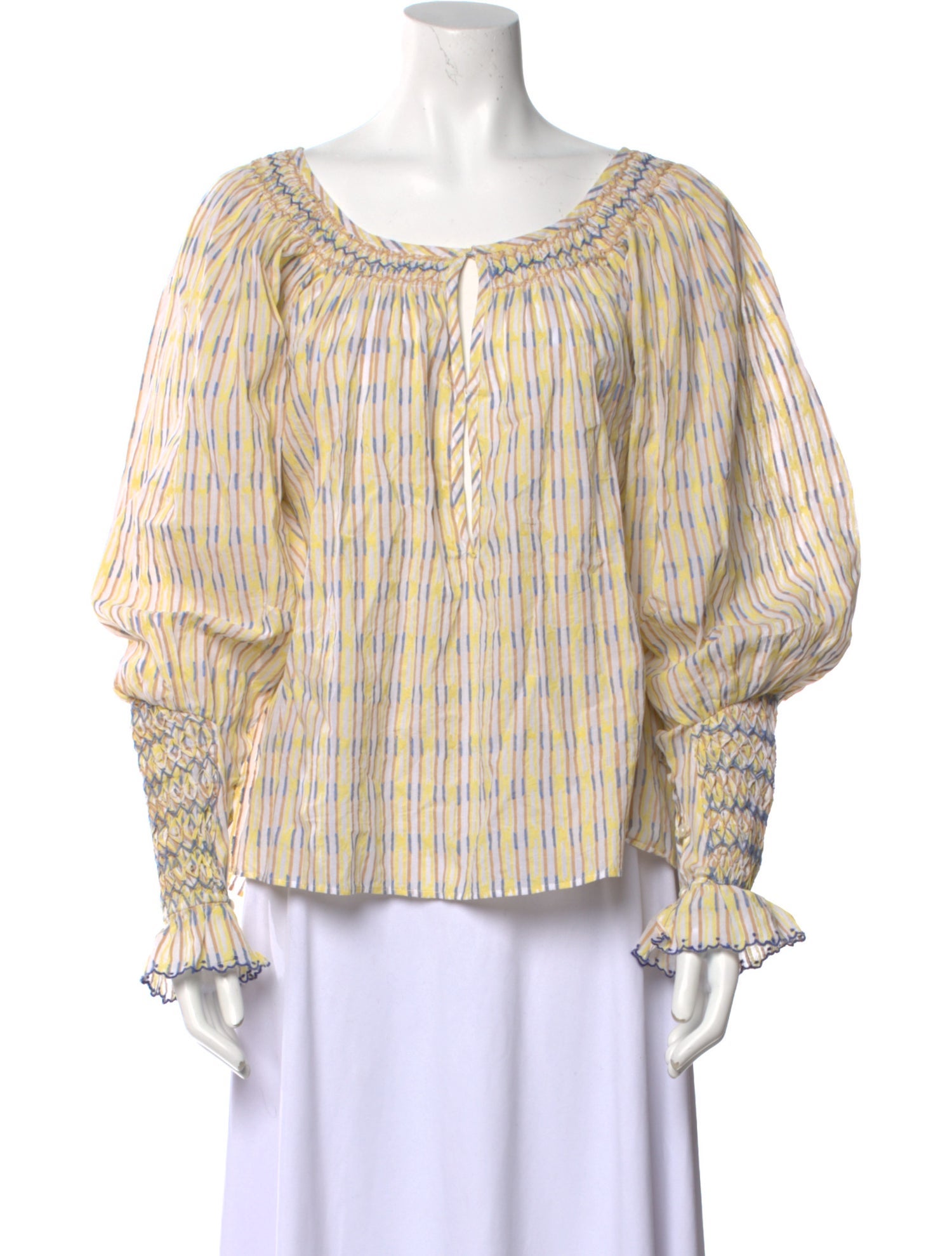 Thierry Colson Striped Scoop Neck Blouse w/ Tags