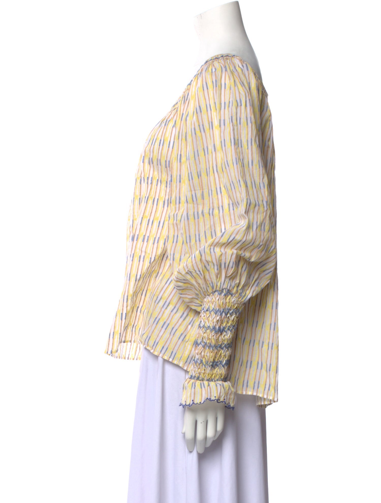 Thierry Colson Striped Scoop Neck Blouse w/ Tags
