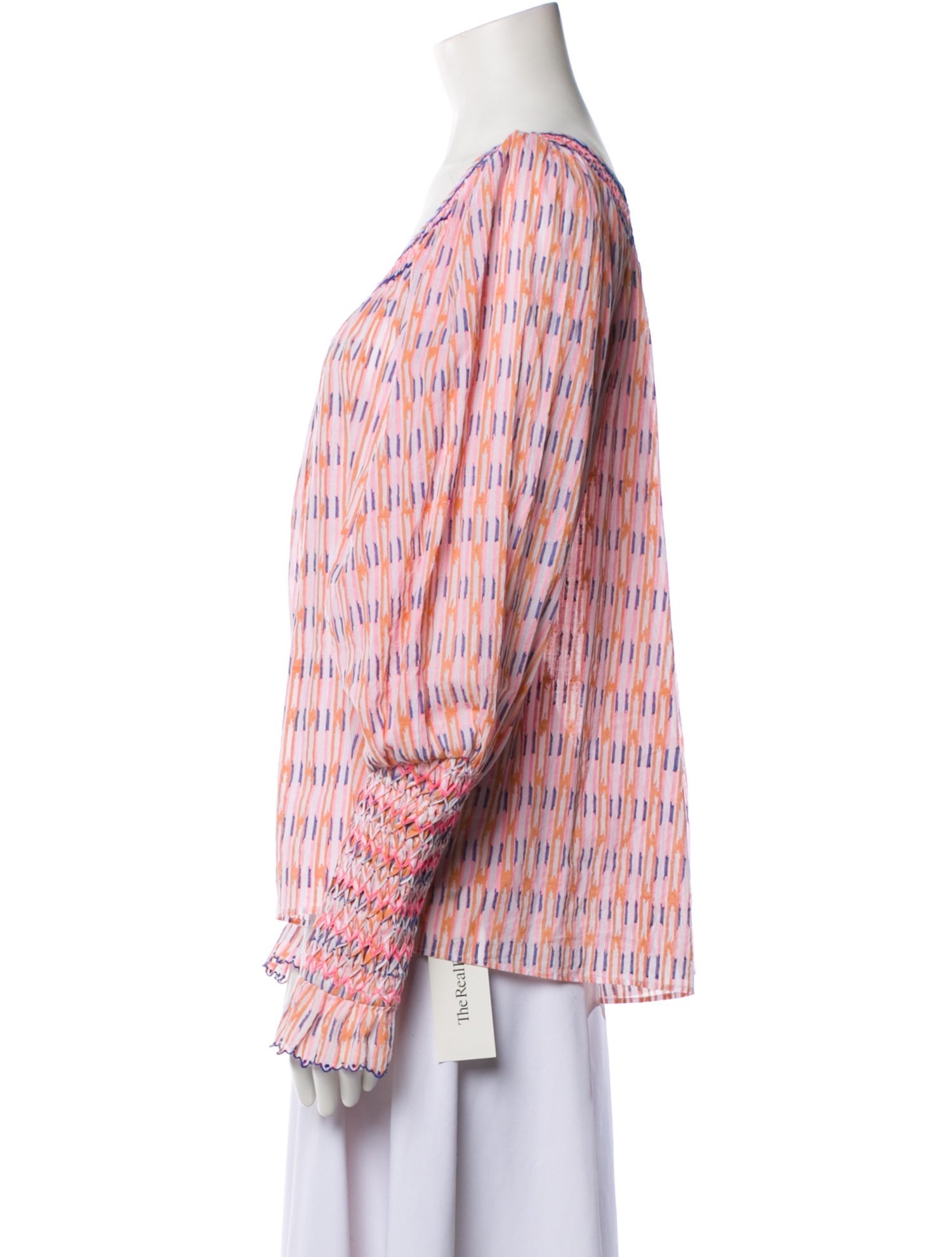 Thierry Colson Printed Scoop Neck Blouse