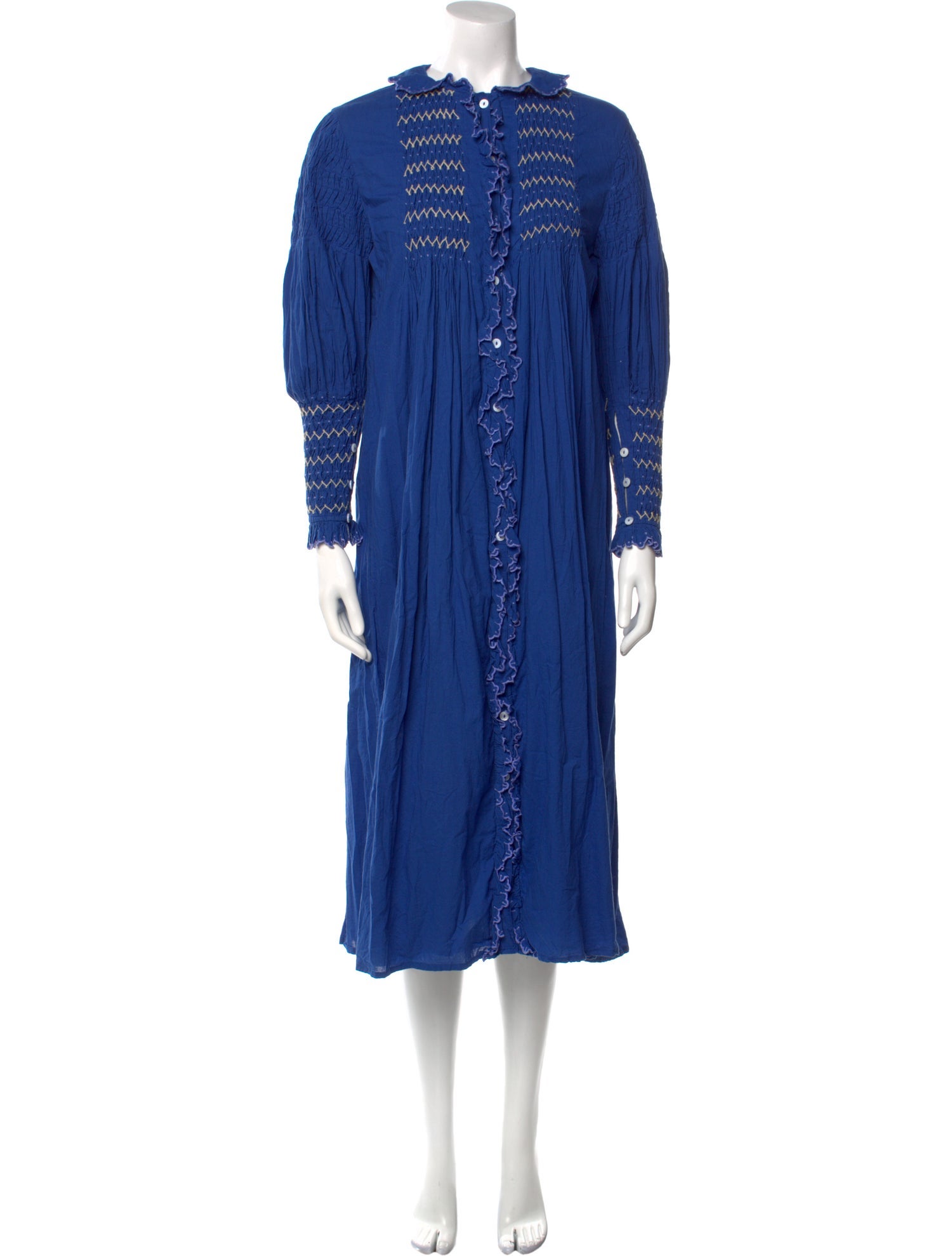 Thierry Colson Mock Neck Midi Length Dress