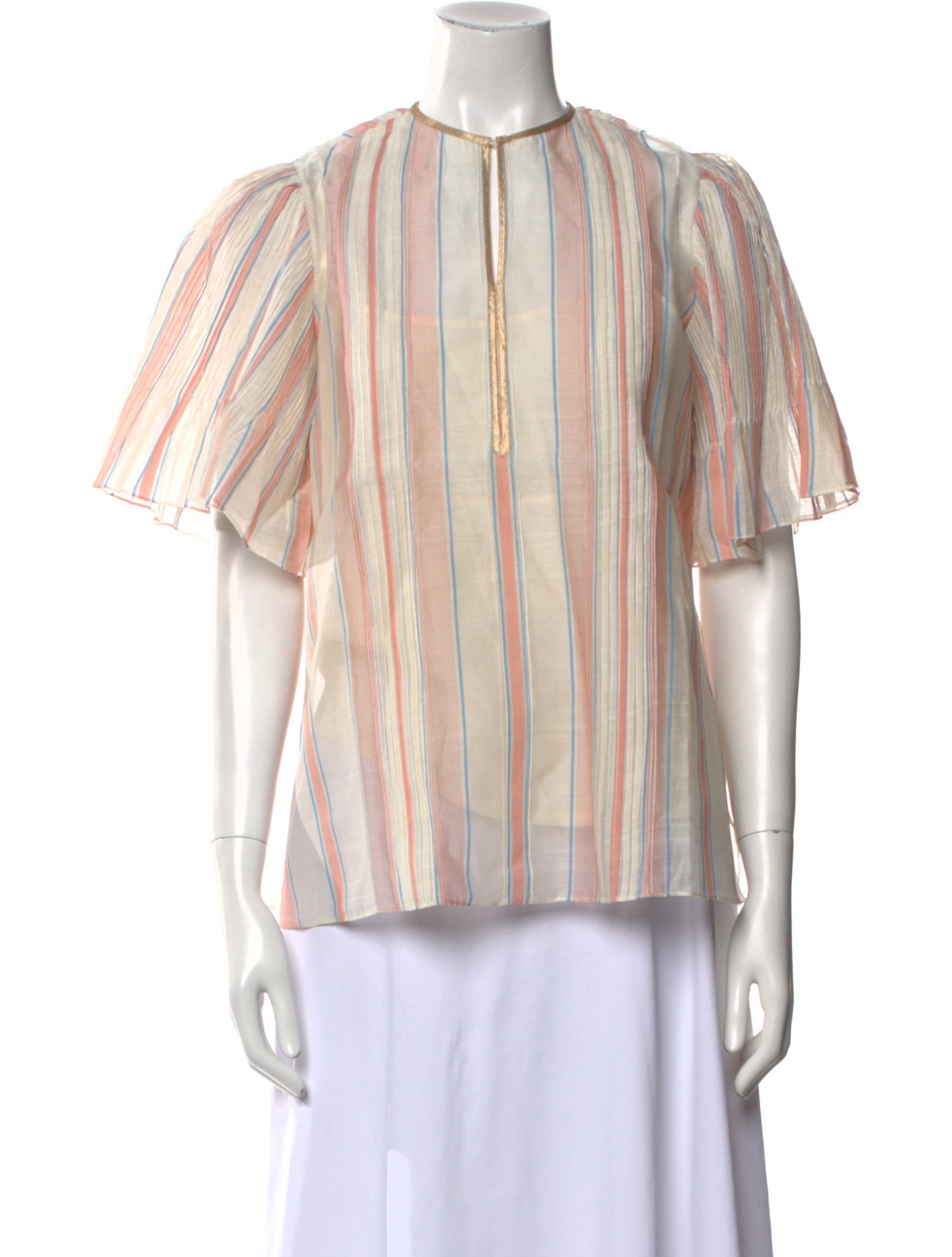 Thierry Colson Striped Crew Neck Blouse w/ Tags