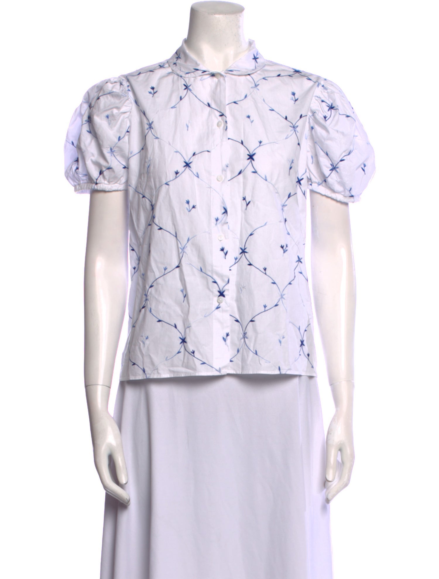 Thierry Colson Printed Short Sleeve Button-Up Top