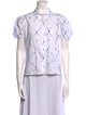 Thierry Colson Printed Short Sleeve Button-Up Top