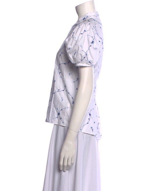 Thierry Colson Printed Short Sleeve Button-Up Top