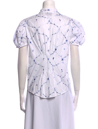 Thierry Colson Printed Short Sleeve Button-Up Top