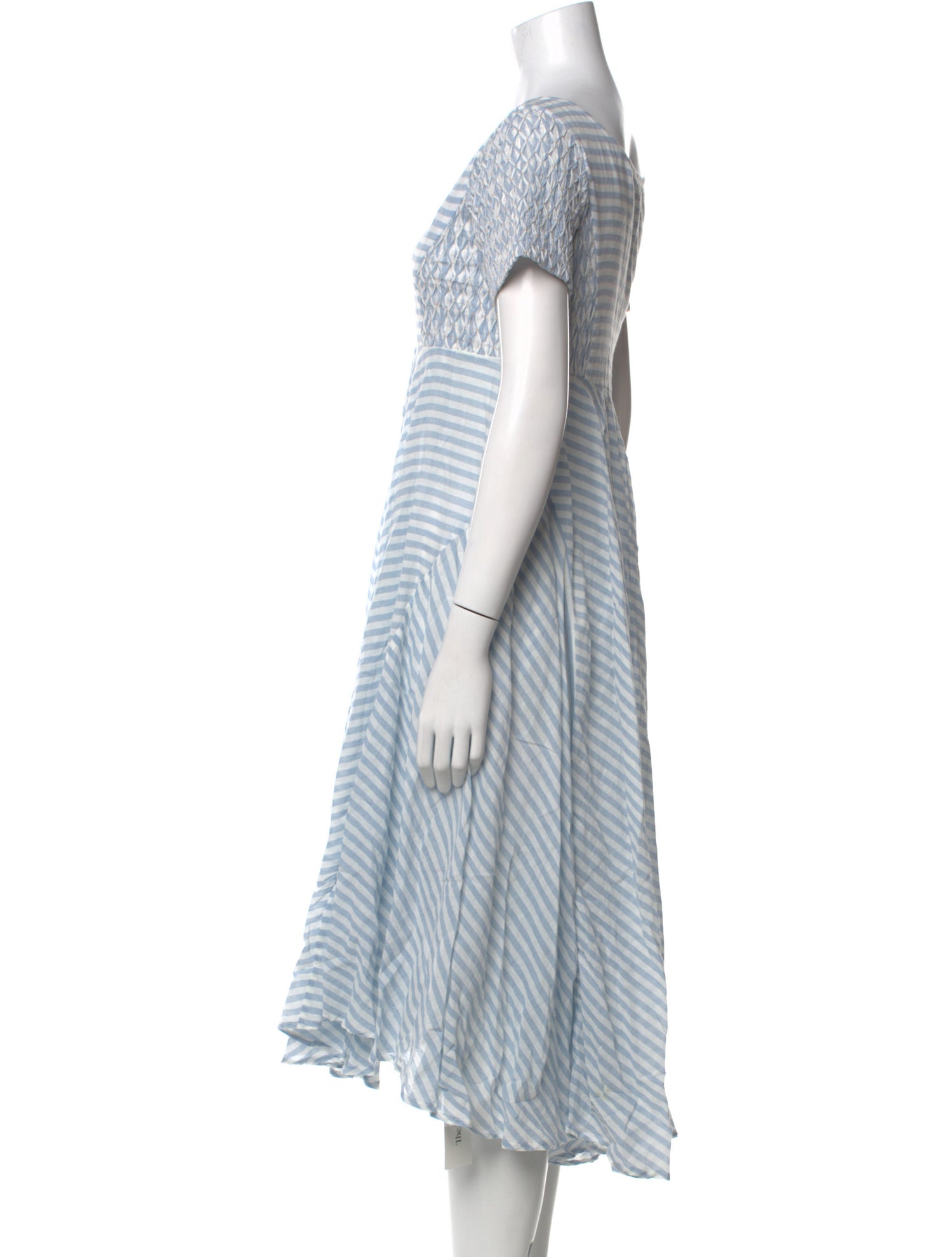 Thierry Colson Striped Midi Length Dress