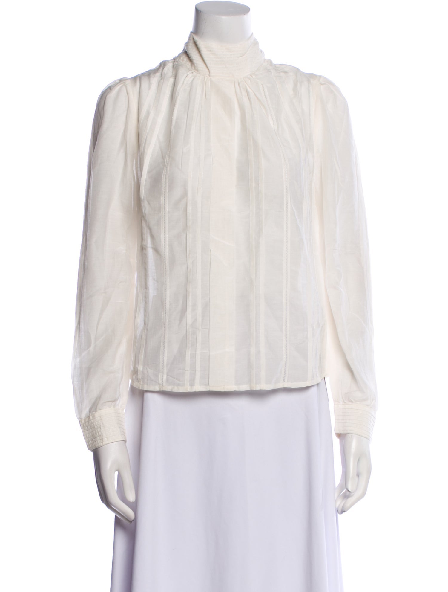 Thierry Colson Mock Neck Long Sleeve Blouse