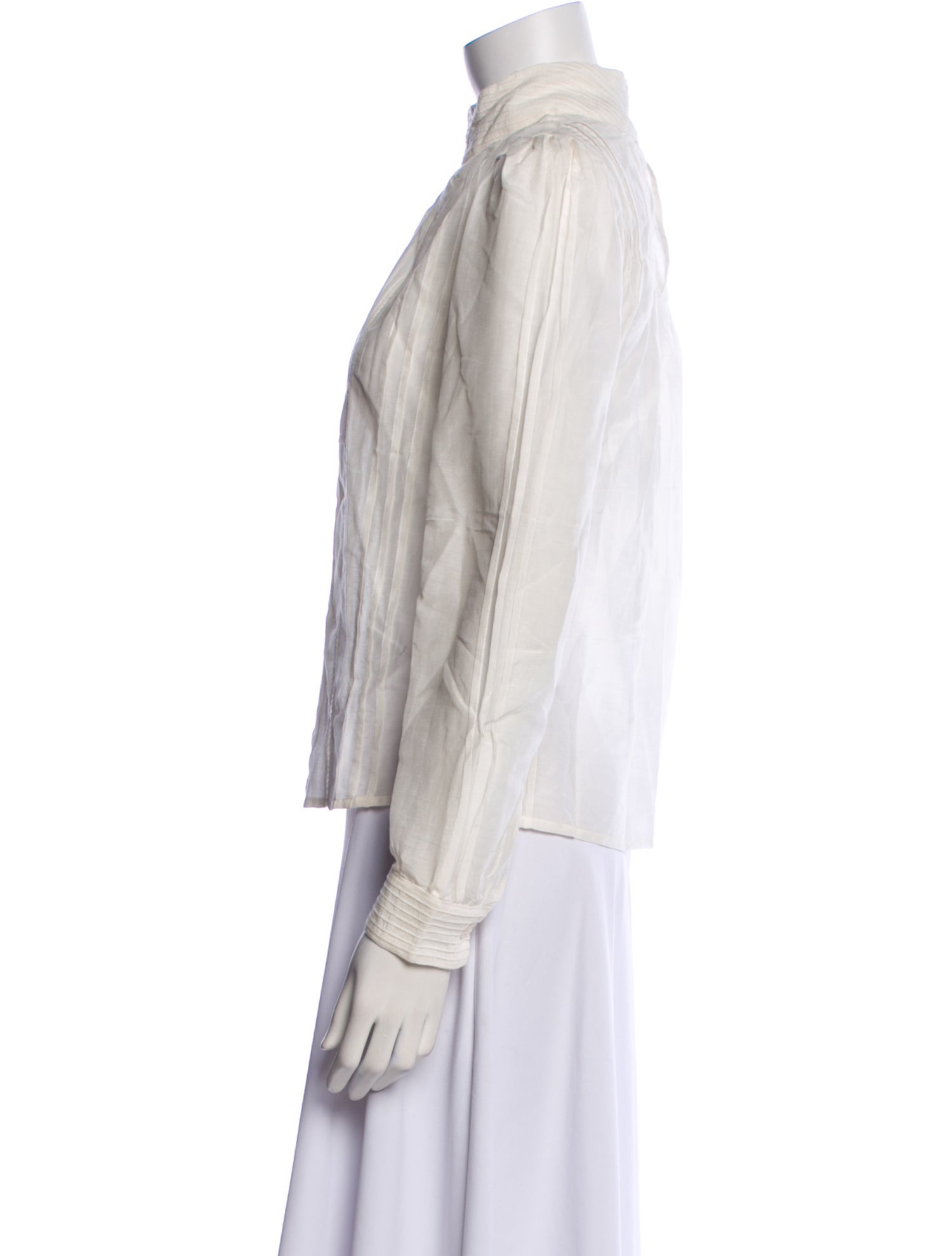 Thierry Colson Mock Neck Long Sleeve Blouse