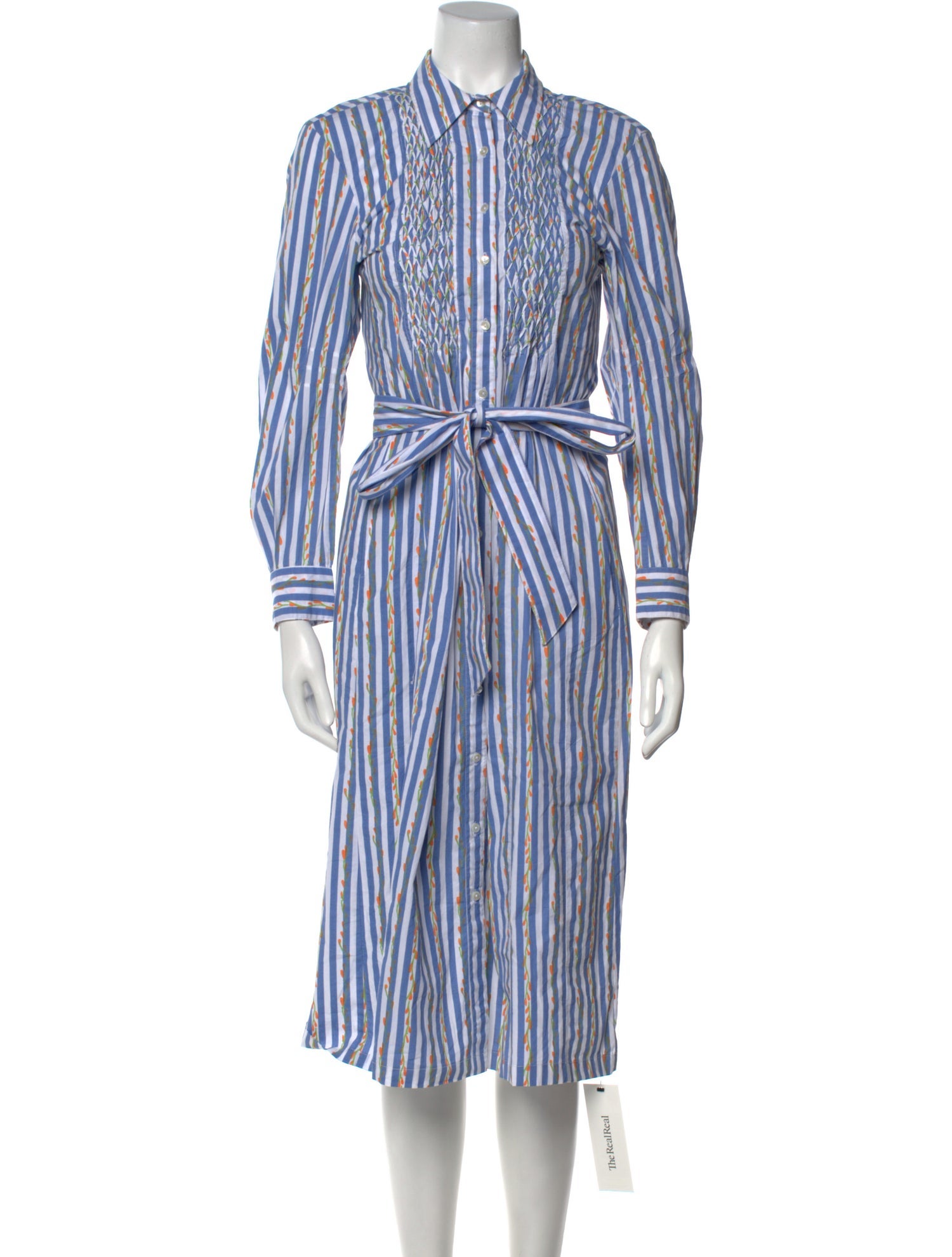 Thierry Colson Striped Midi Length Dress
