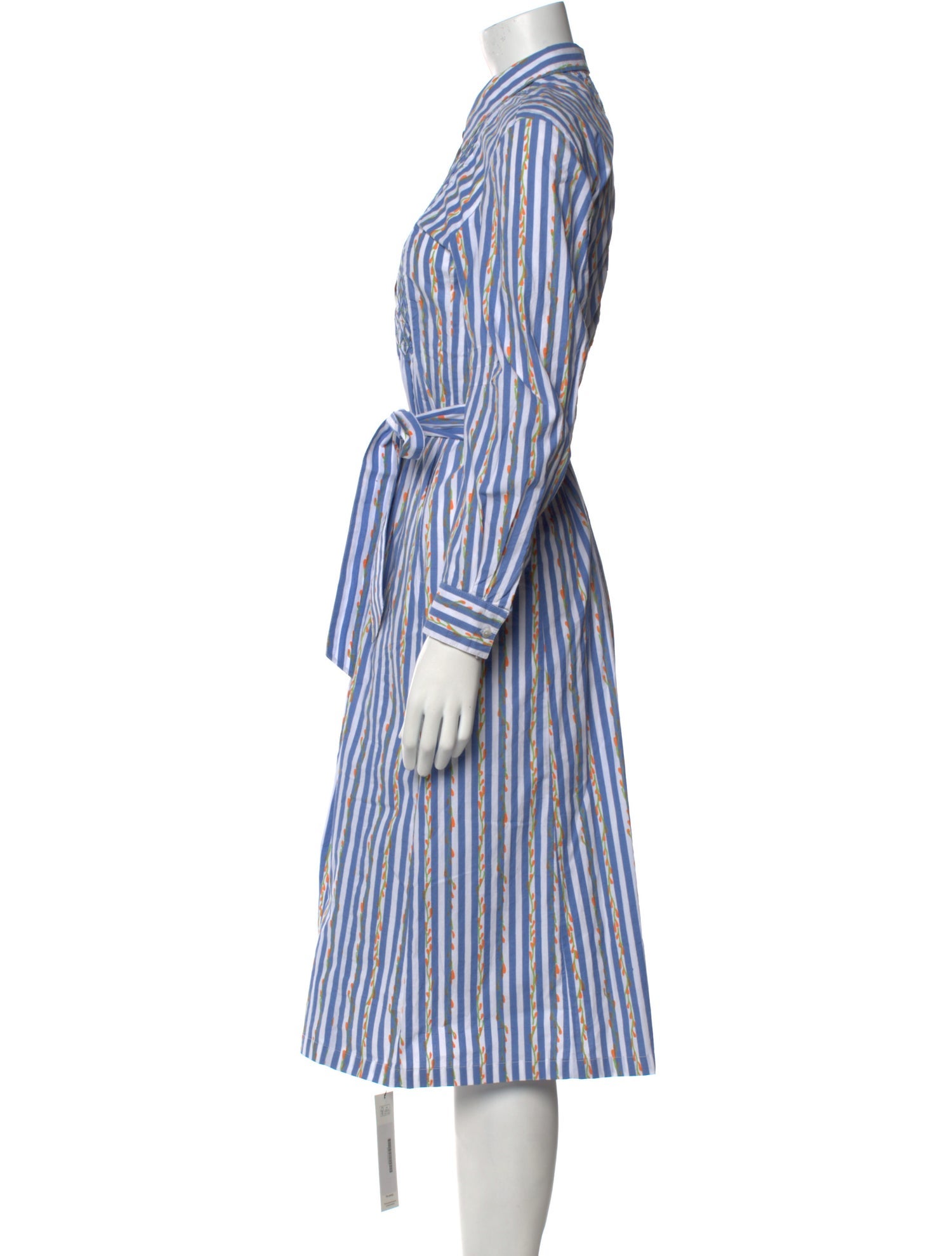 Thierry Colson Striped Midi Length Dress