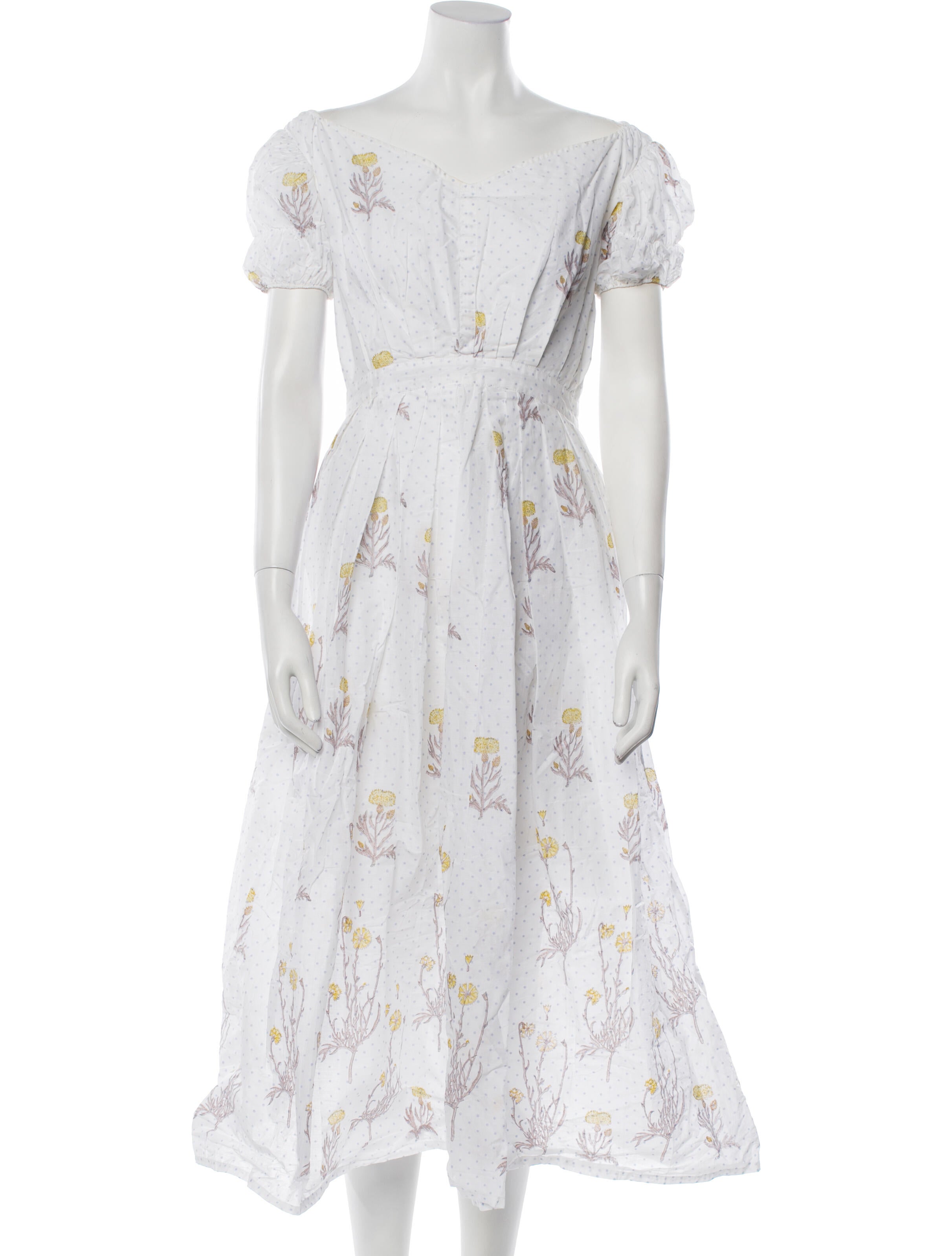 Thierry Colson Floral Print Midi Length Dress