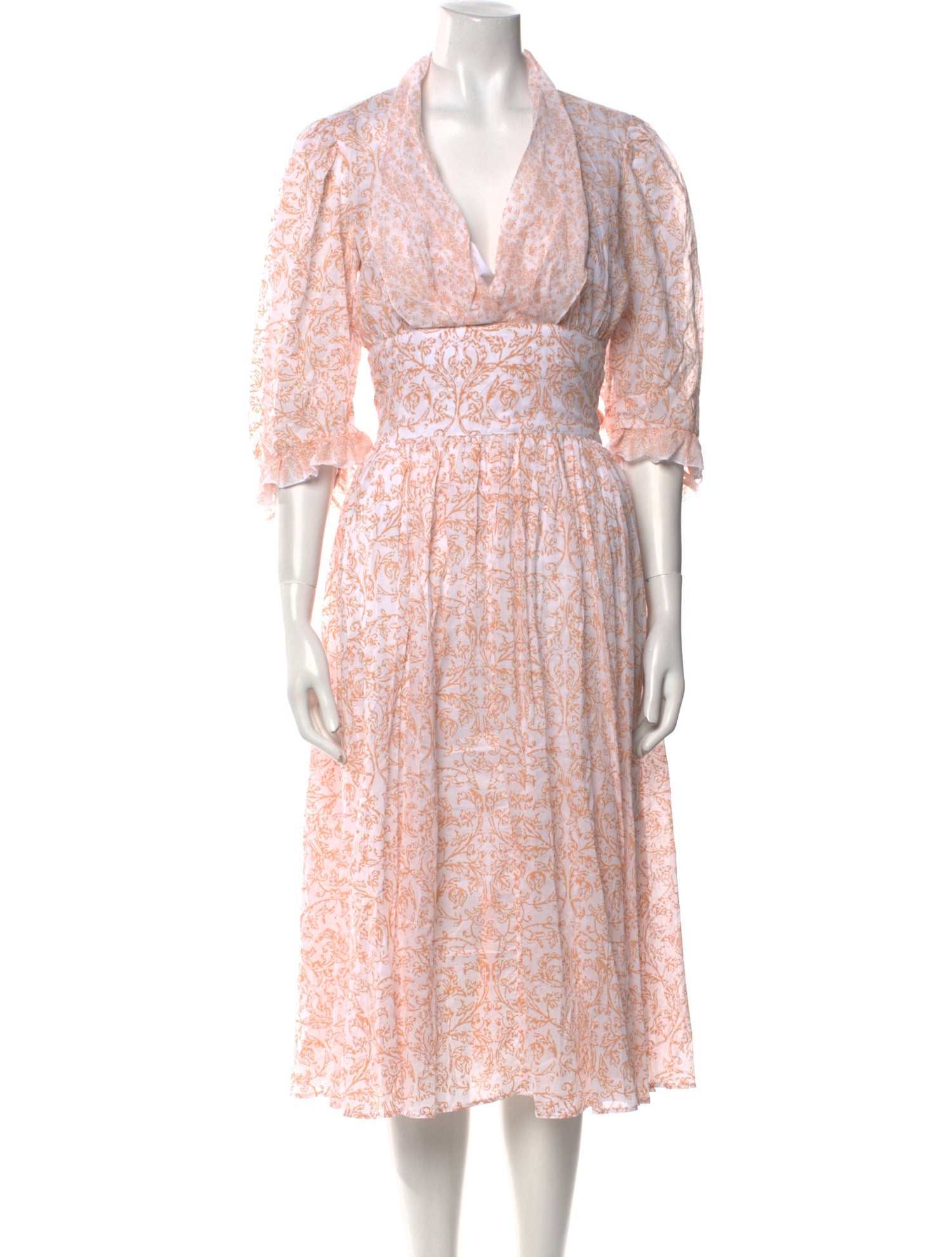 Thierry Colson Printed Midi Length Dress w/ Tags