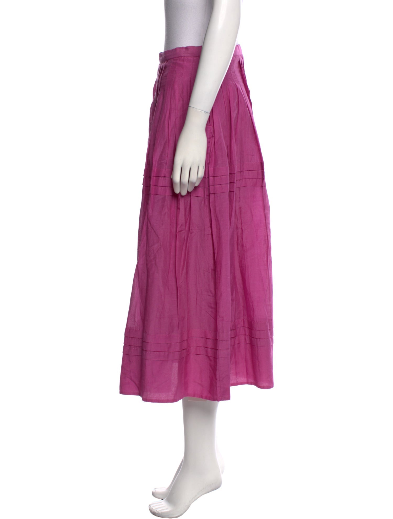 Thierry Colson Pleated Accents Midi Length Skirt