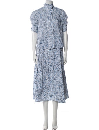 Thierry Colson Printed Ruffle Embellishment Skirt Set