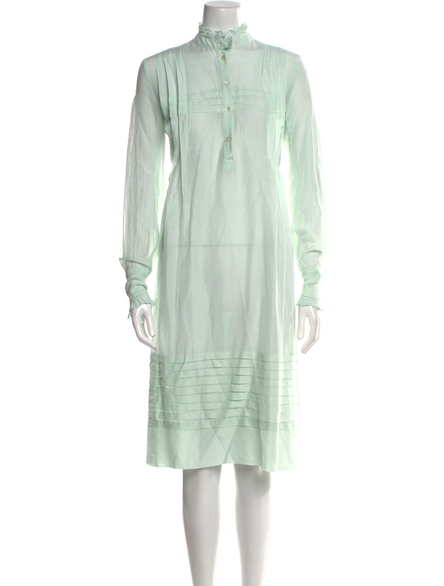 Thierry Colson Mock Neck Midi Length Dress