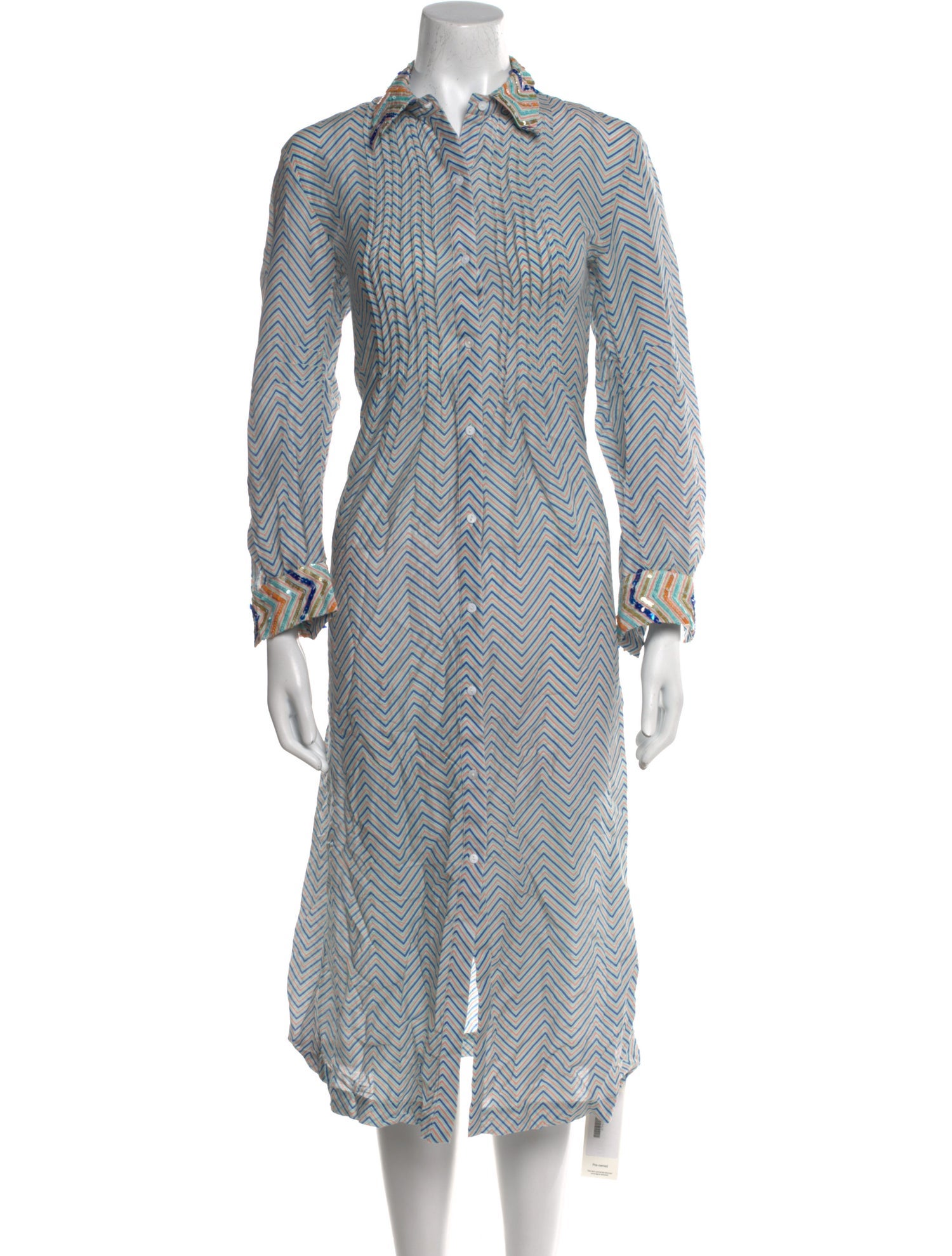 Thierry Colson Striped Midi Length Dress