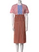 Thierry Colson Striped Midi Length Dress