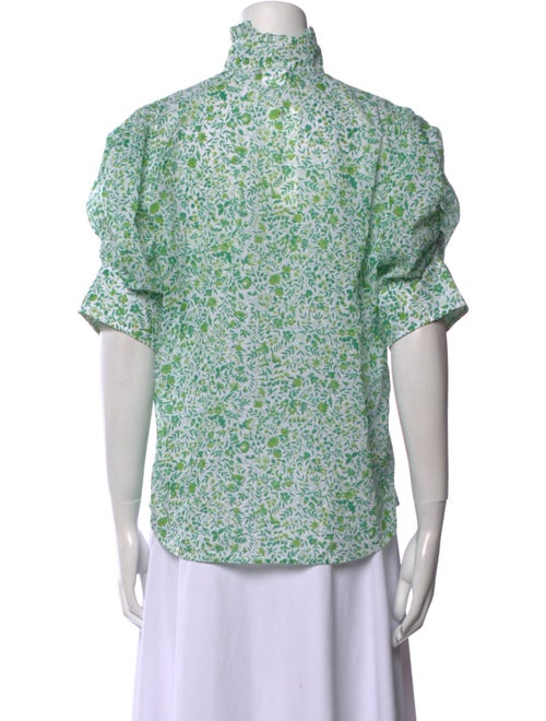 Thierry Colson Floral Print Mock Neck Blouse