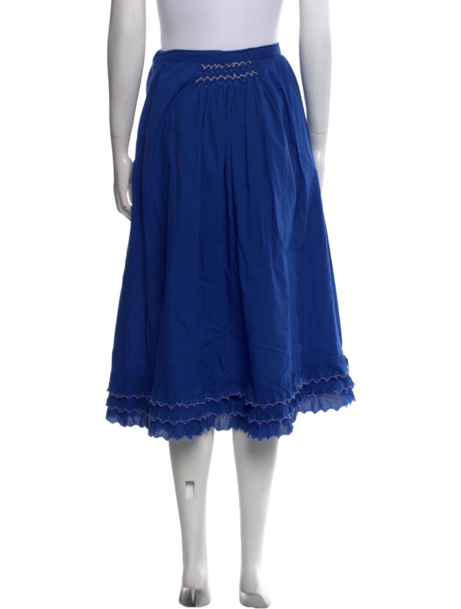 Thierry Colson Ruffle Embellishment Midi Length Skirt