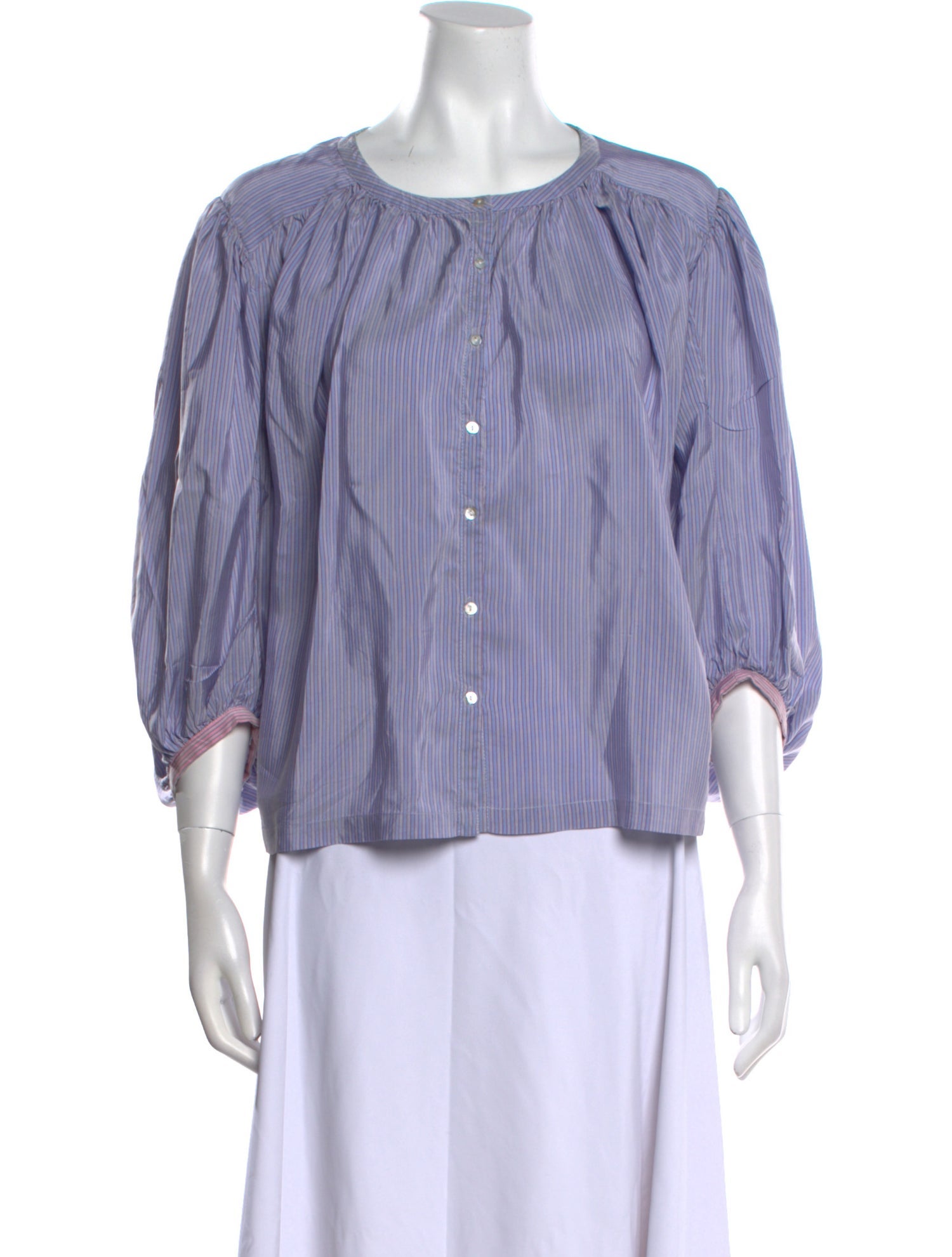 Thierry Colson Silk Scoop Neck Blouse