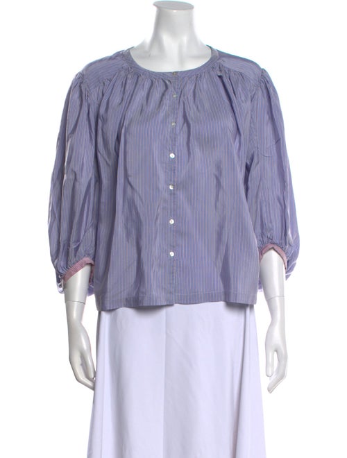 Thierry Colson Silk Scoop Neck Blouse