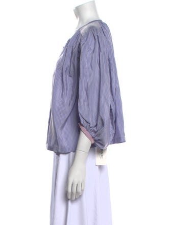 Thierry Colson Silk Scoop Neck Blouse