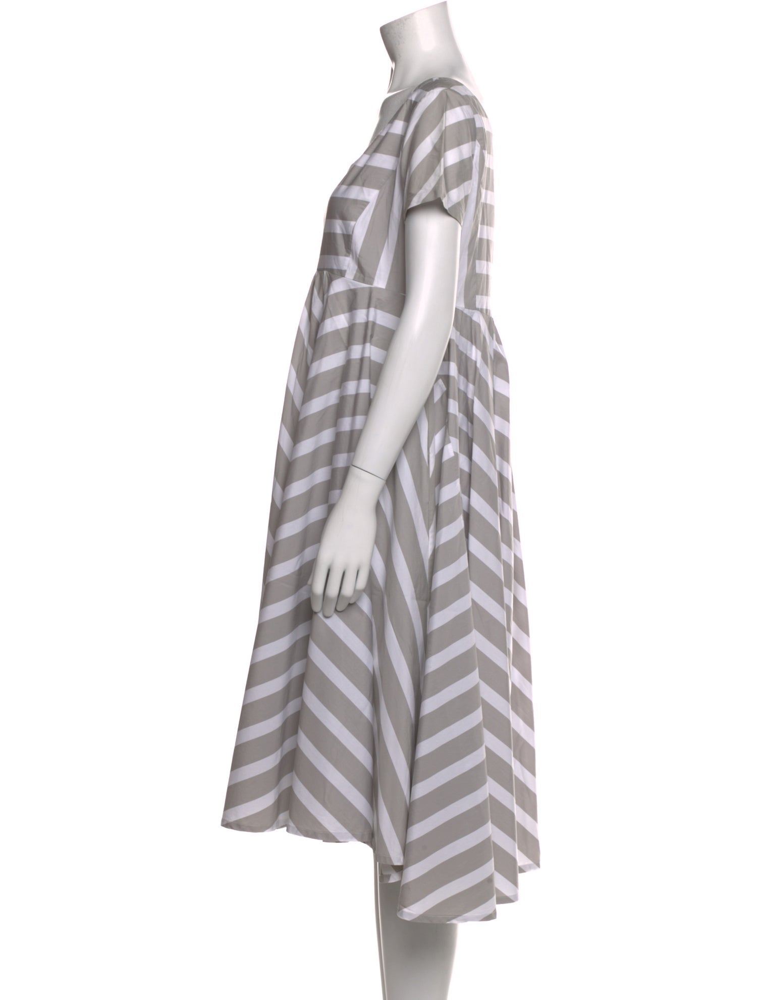 Thierry Colson Striped Midi Length Dress