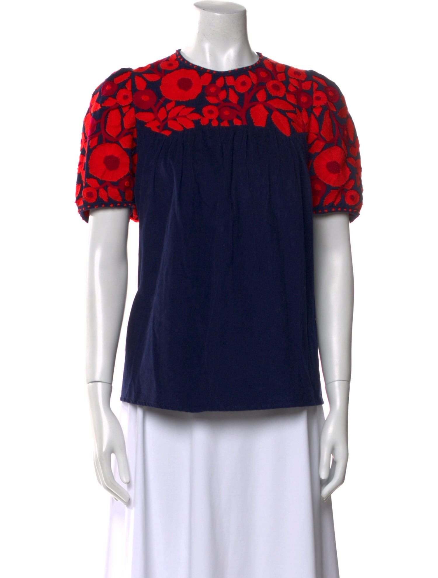 Thierry Colson Graphic Print Crew Neck Blouse