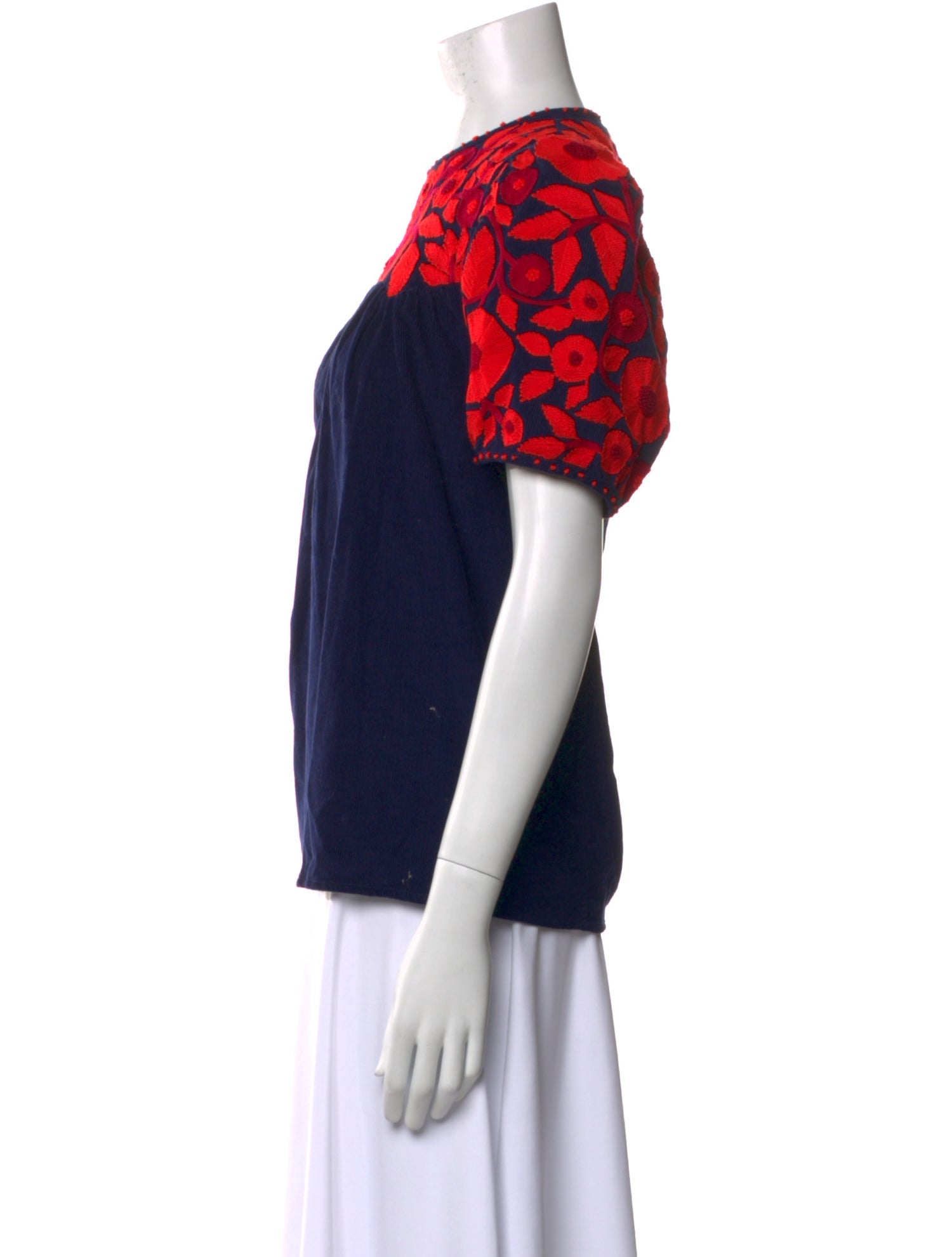 Thierry Colson Graphic Print Crew Neck Blouse