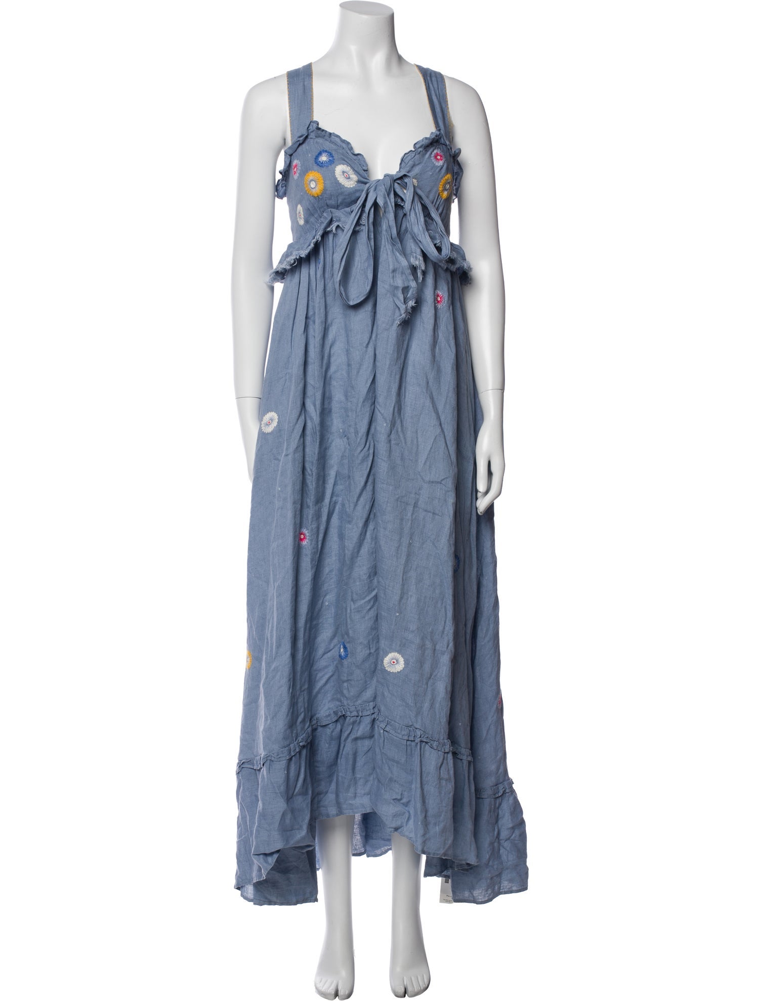 Thierry Colson Square Neckline Long Dress