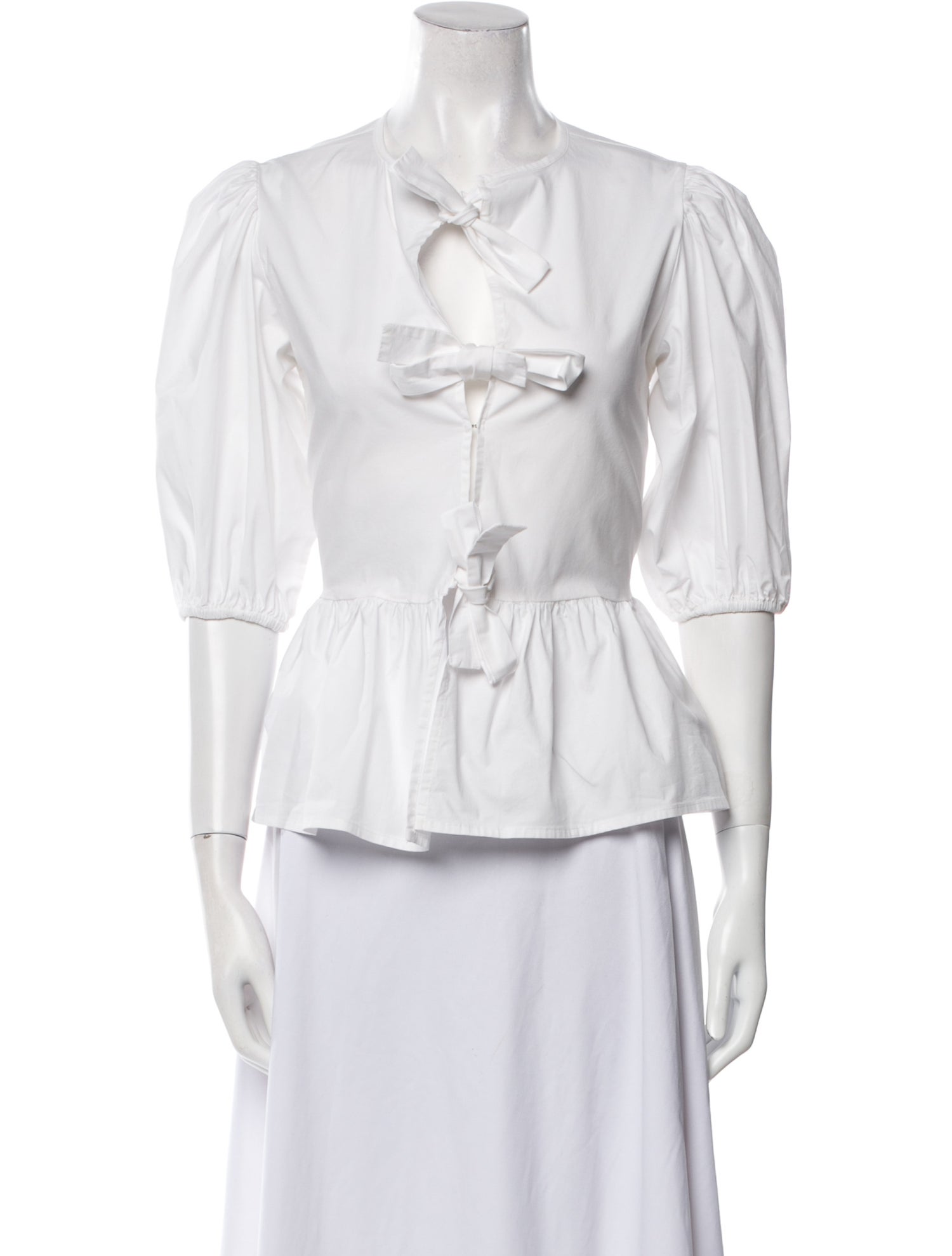 THE LULO PROJECT V-Neck Three-Quarter Sleeve Button-Up Top