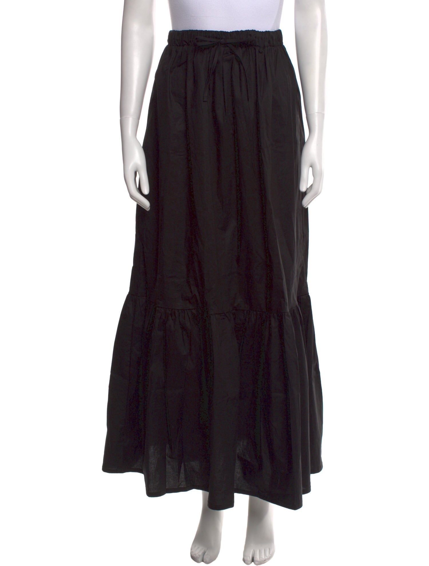 THE LULO PROJECT Pleated Accents Midi Length Skirt