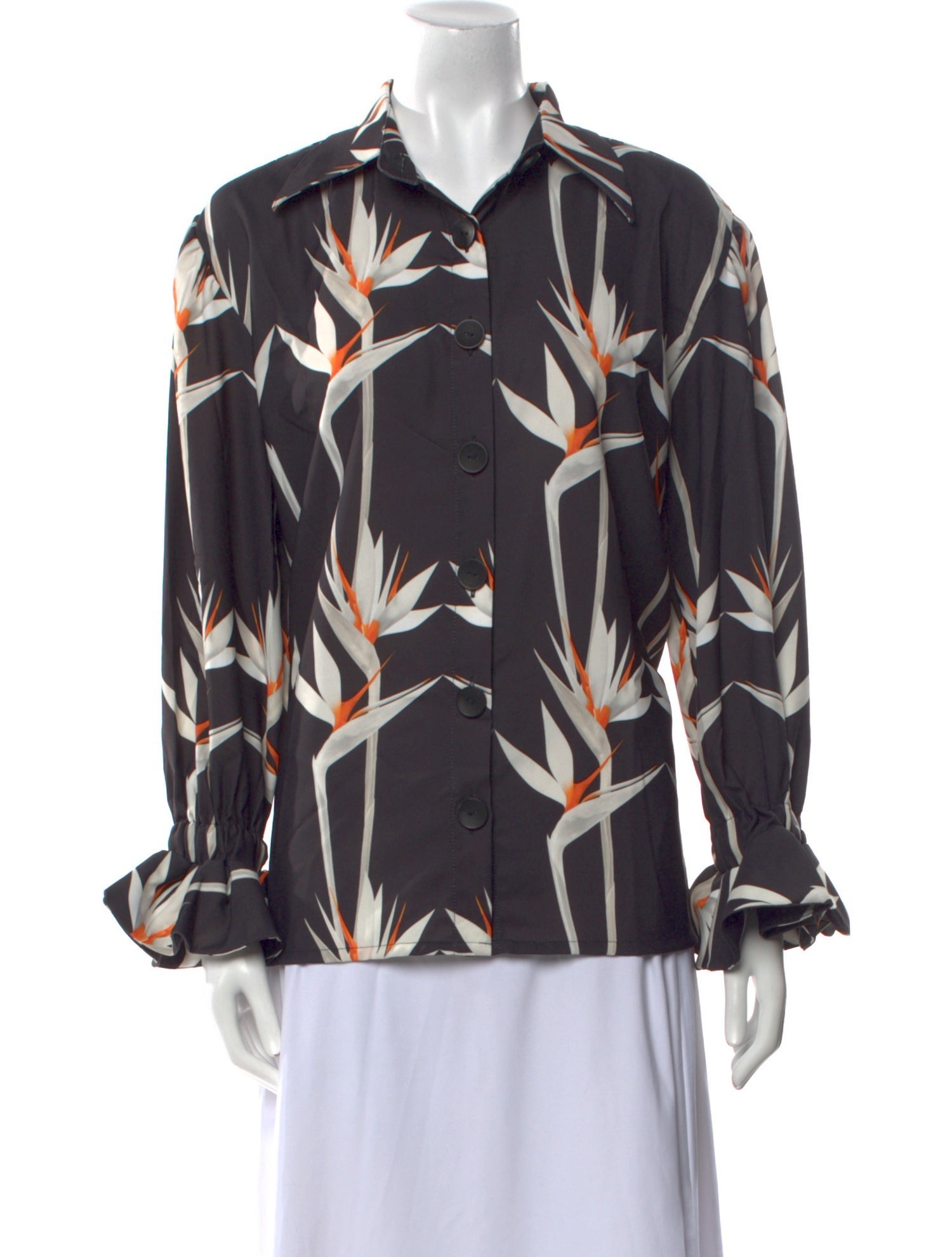 THE LULO PROJECT Printed Long Sleeve Button-Up Top w/ Tags