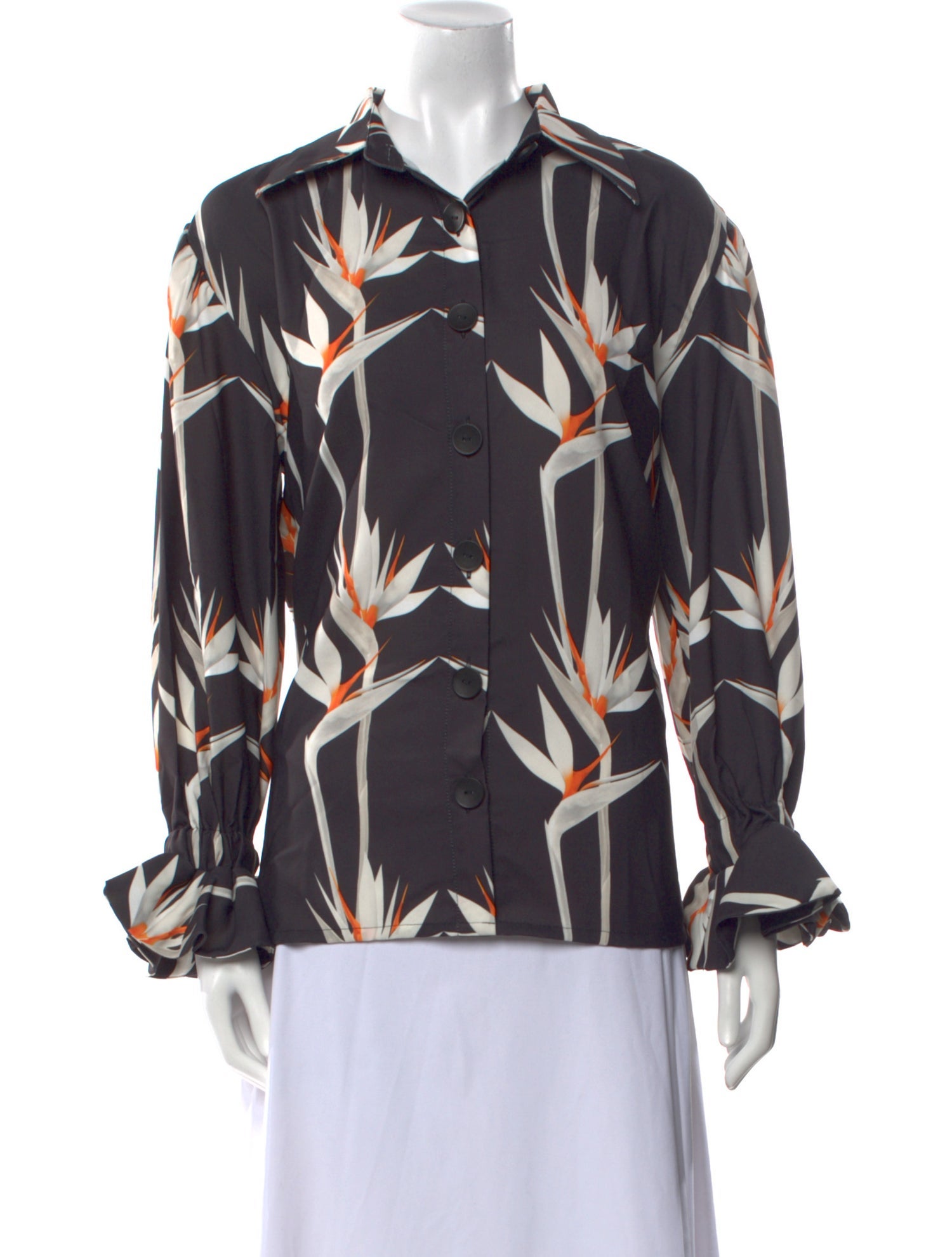 THE LULO PROJECT Printed Long Sleeve Button-Up Top w/ Tags