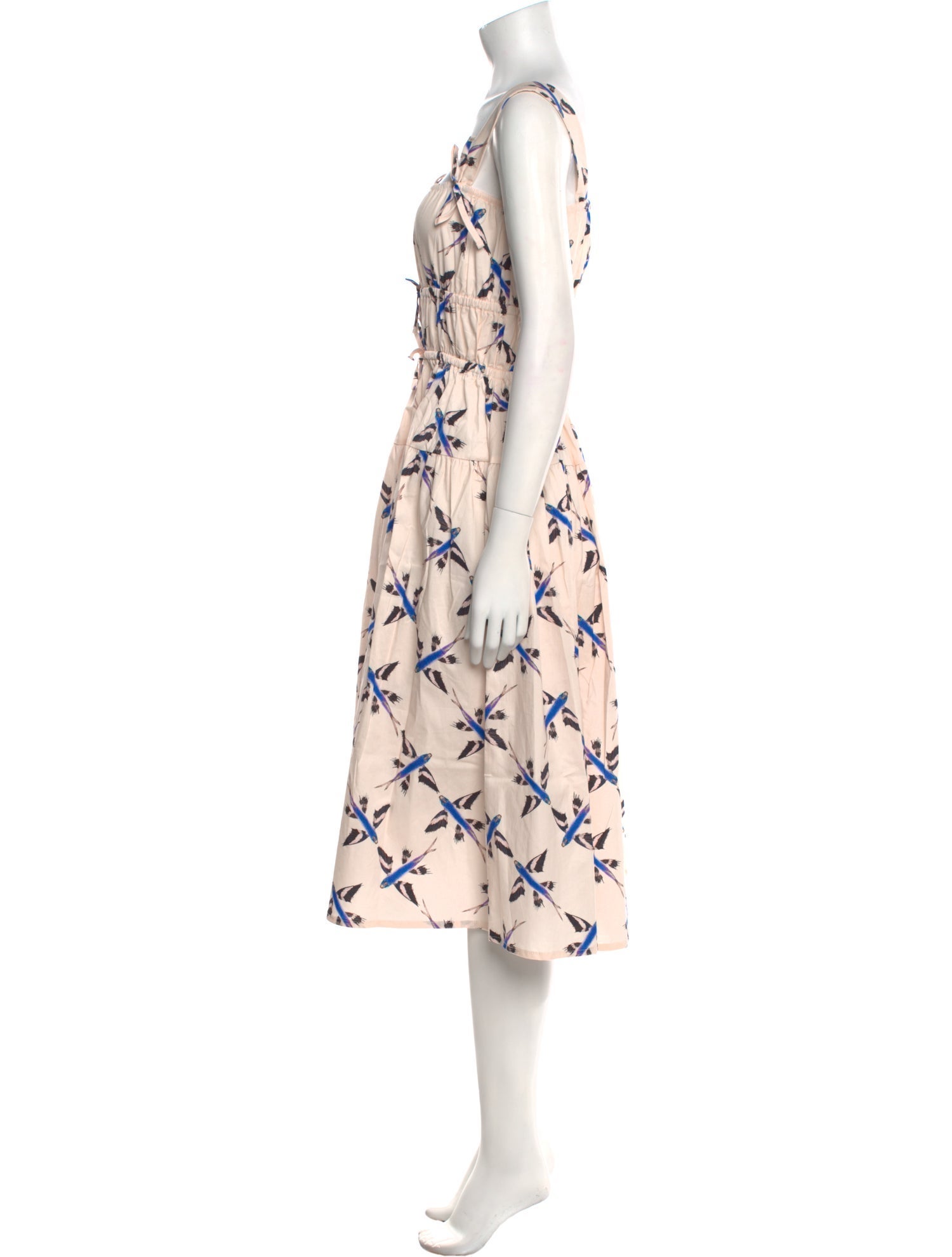THE LULO PROJECT Floral Print Midi Length Dress