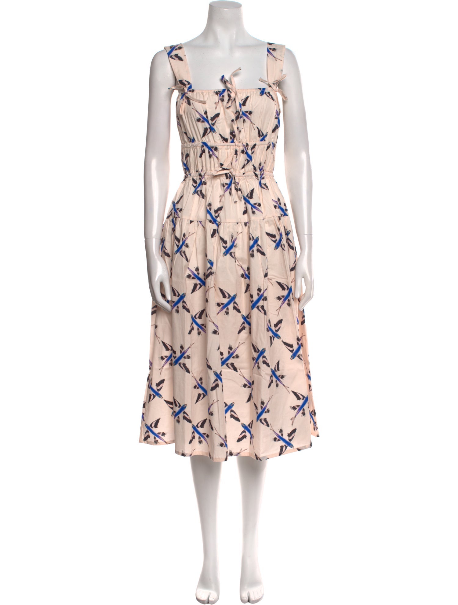 THE LULO PROJECT Floral Print Midi Length Dress