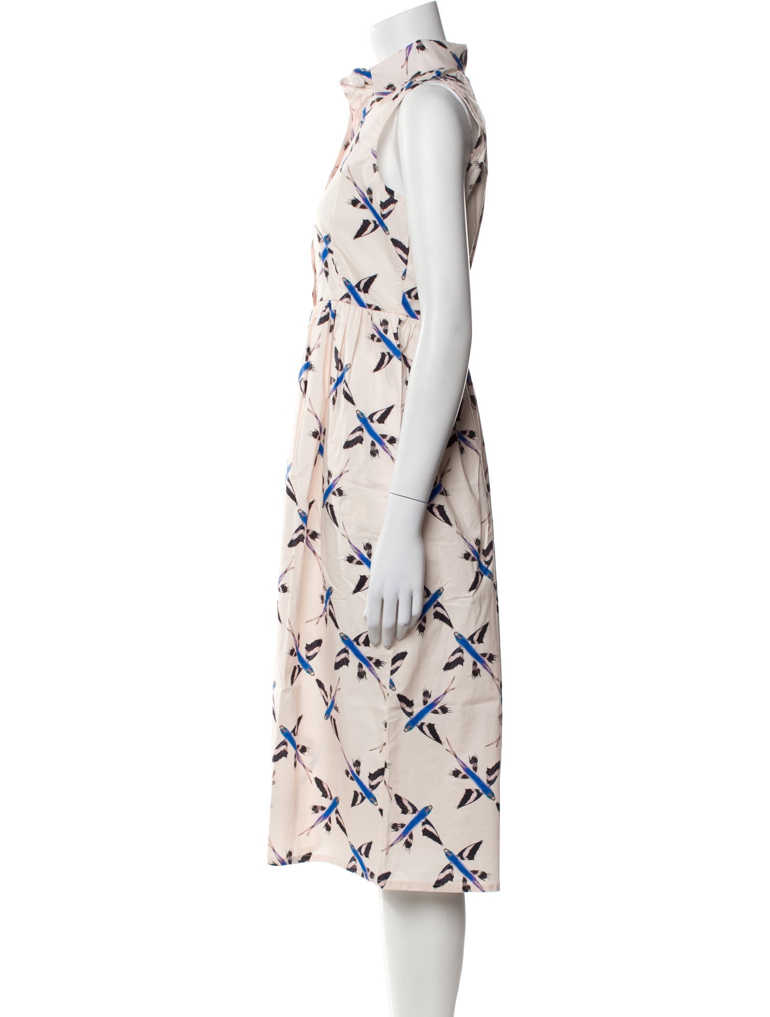 THE LULO PROJECT Floral Print Midi Length Dress