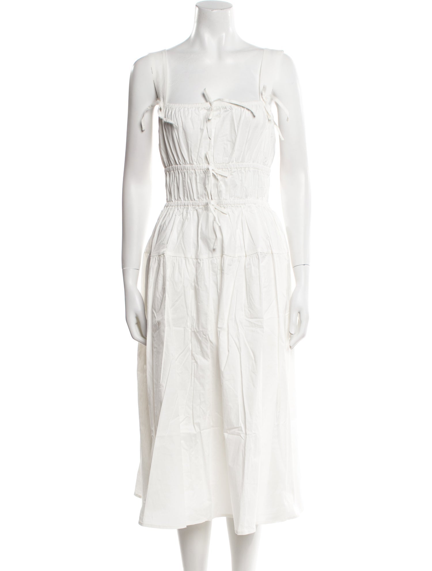 THE LULO PROJECT Square Neckline Midi Length Dress