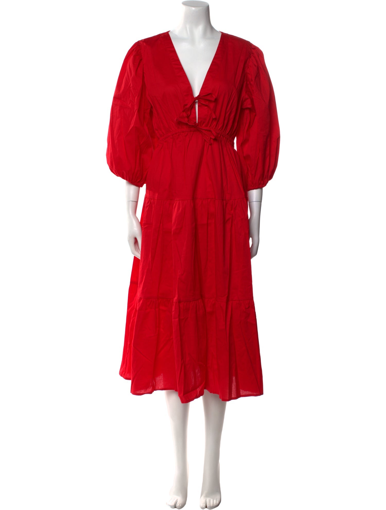 THE LULO PROJECT V-Neck Midi Length Dress