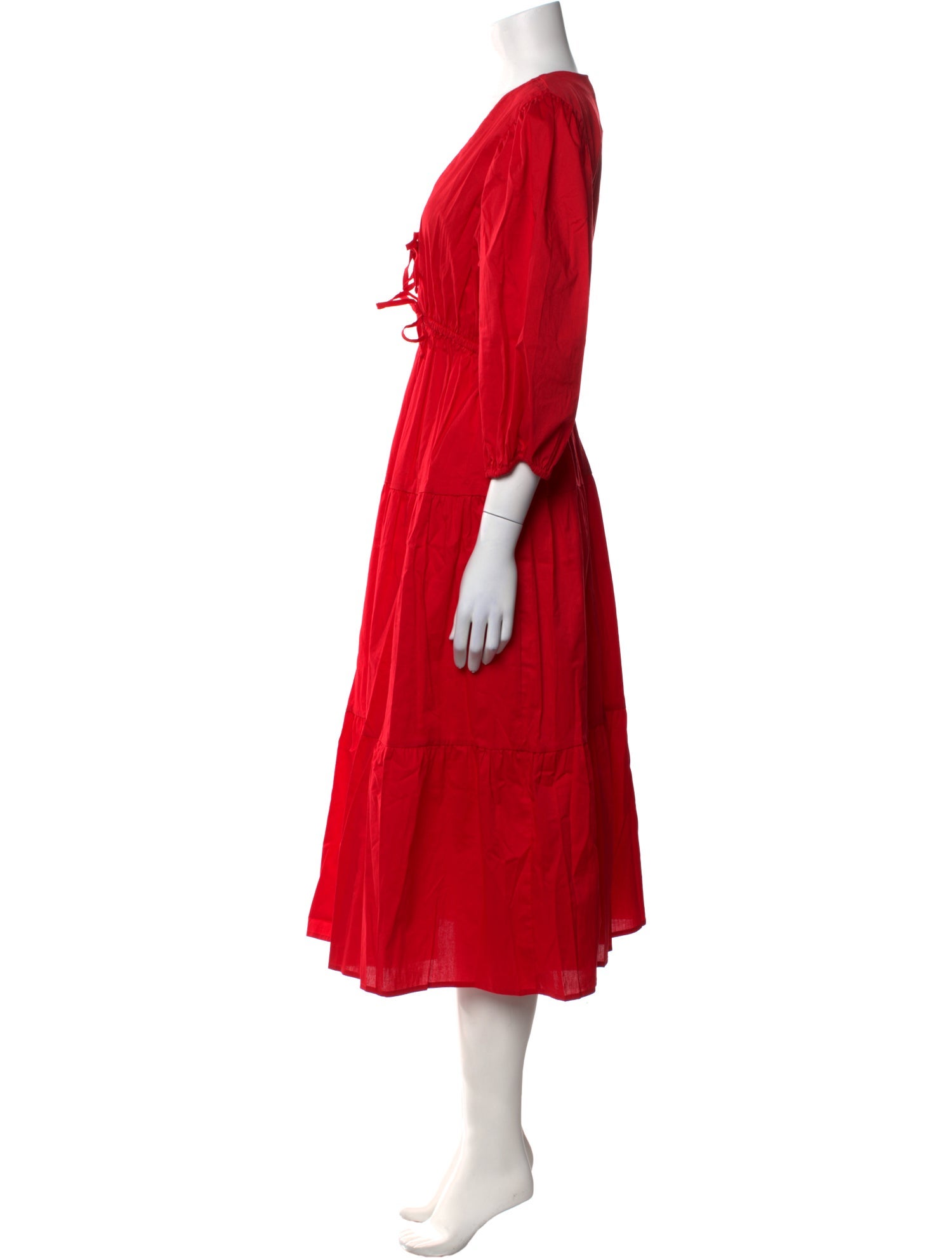 THE LULO PROJECT V-Neck Midi Length Dress