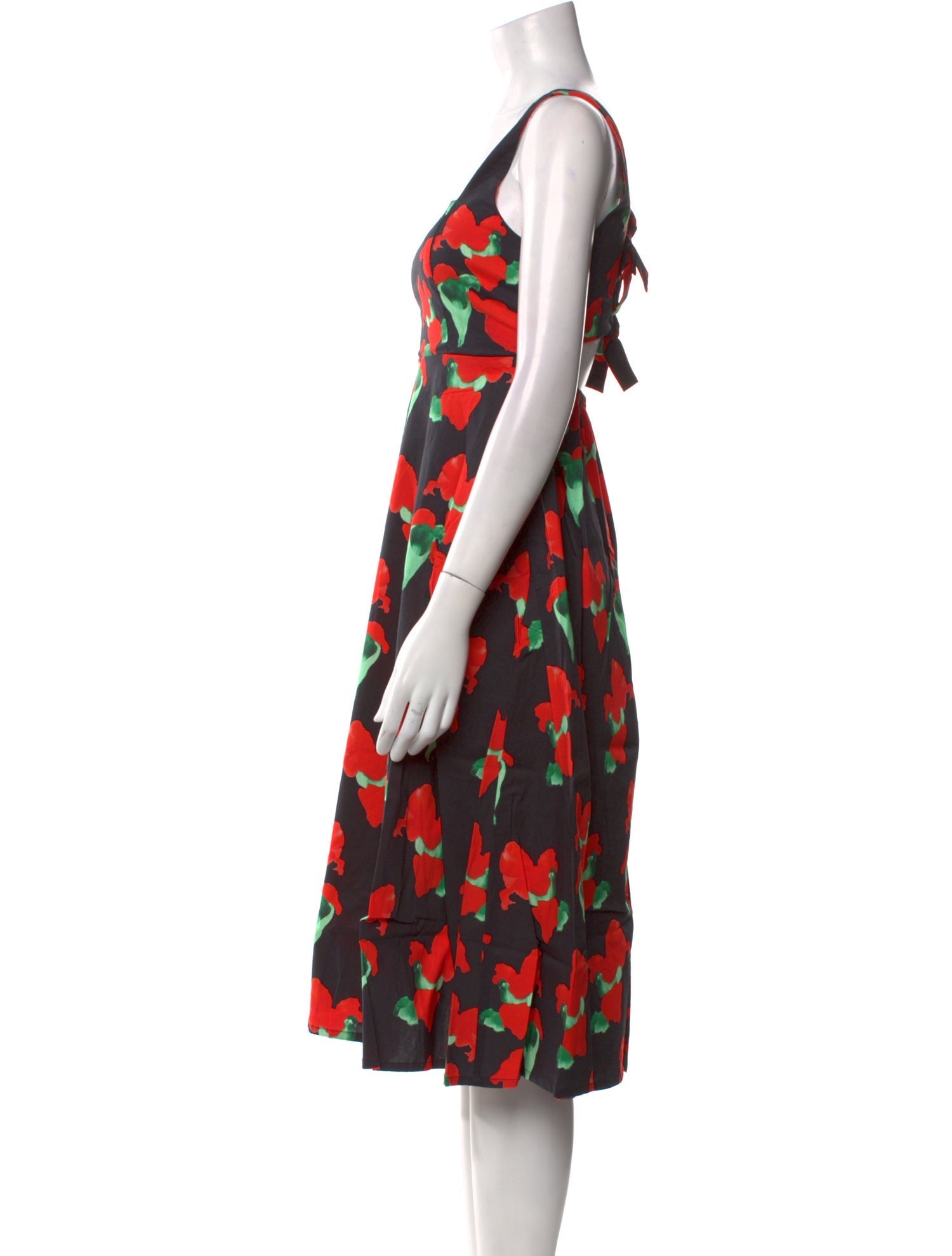 THE LULO PROJECT Floral Print Midi Length Dress