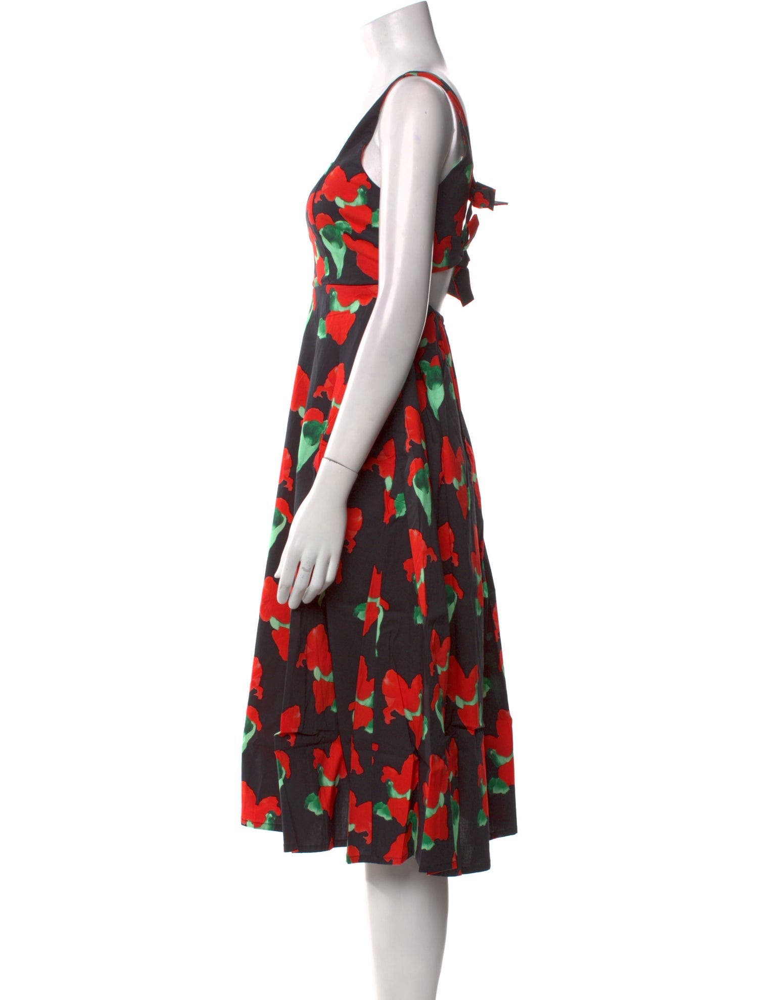 THE LULO PROJECT Floral Print Midi Length Dress