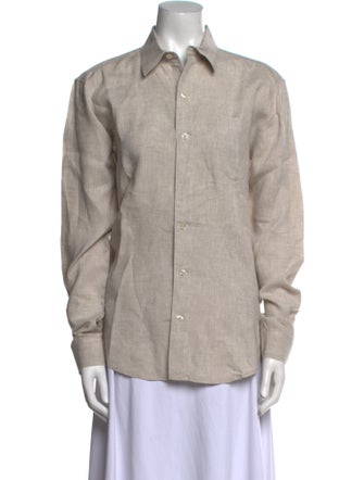 the femm Linen Long Sleeve Button-Up Top