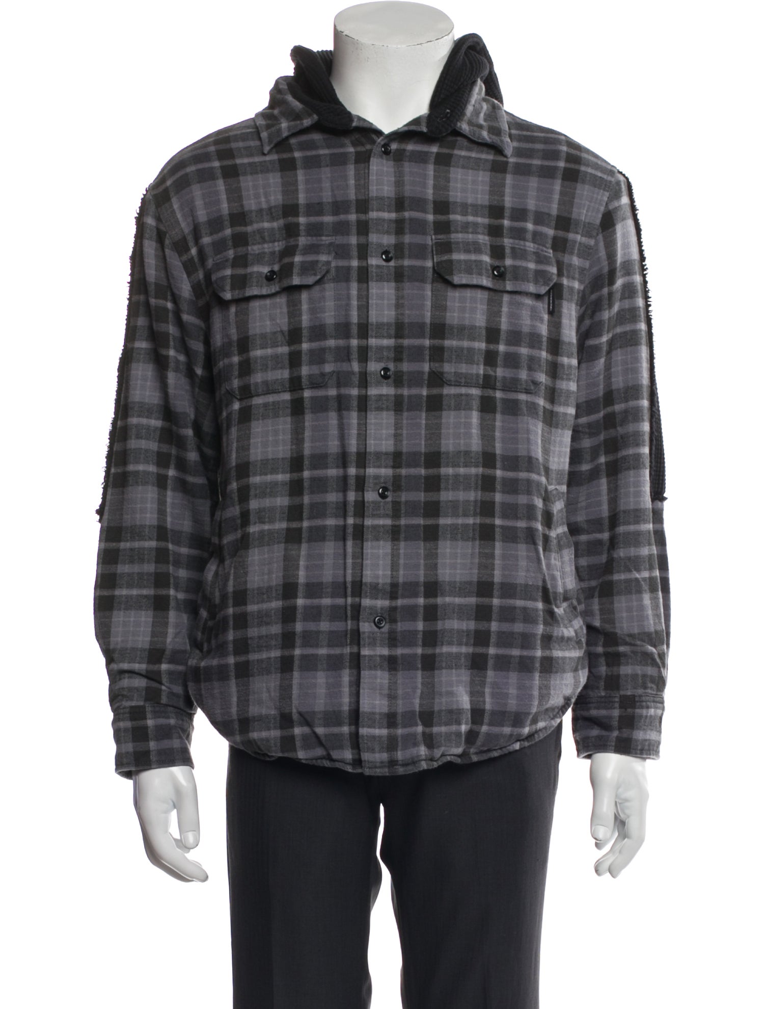 thisisneverthat Plaid Print Collar Hoodie
