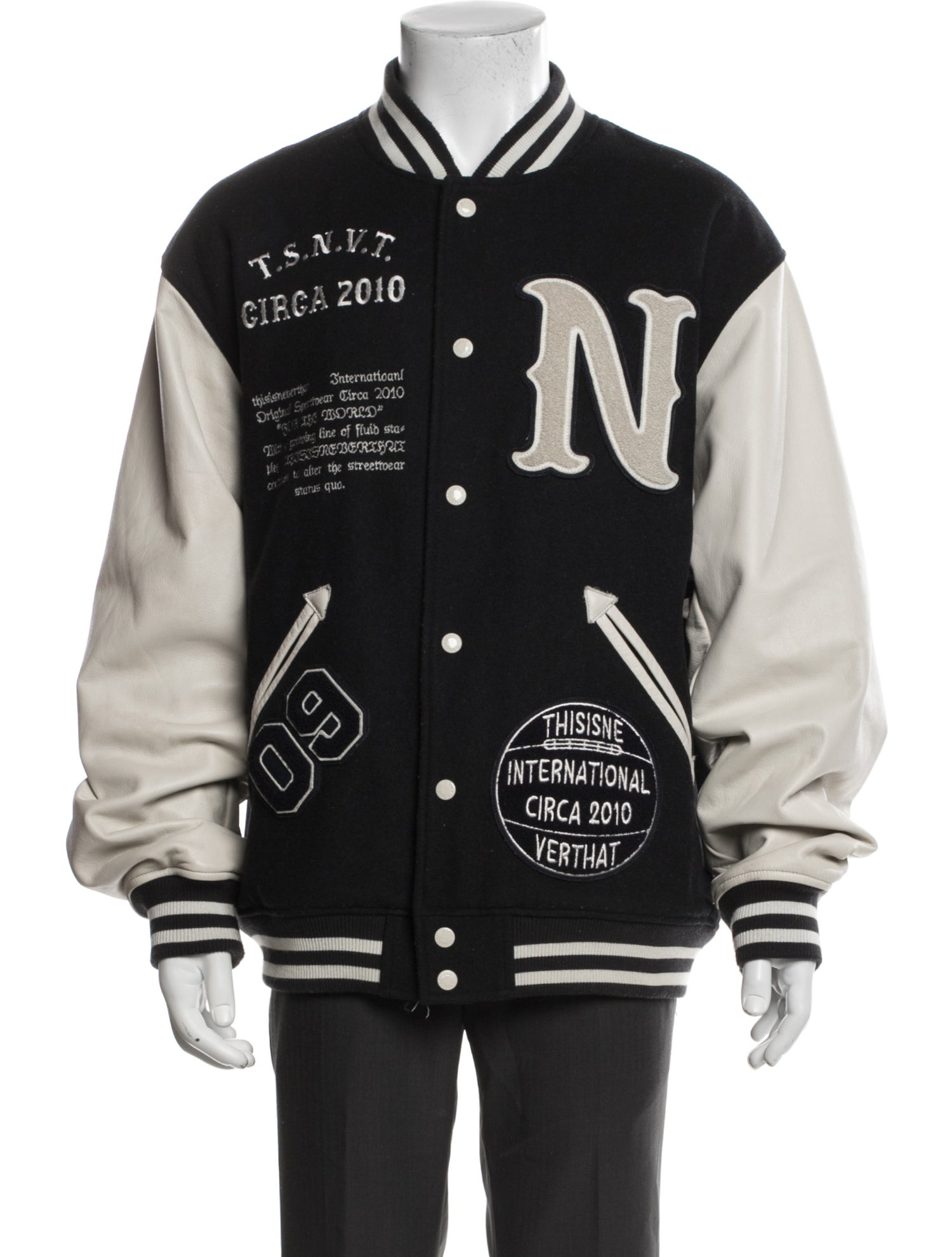 thisisneverthat Printed Varsity Jacket - Black Outerwear, Clothing 