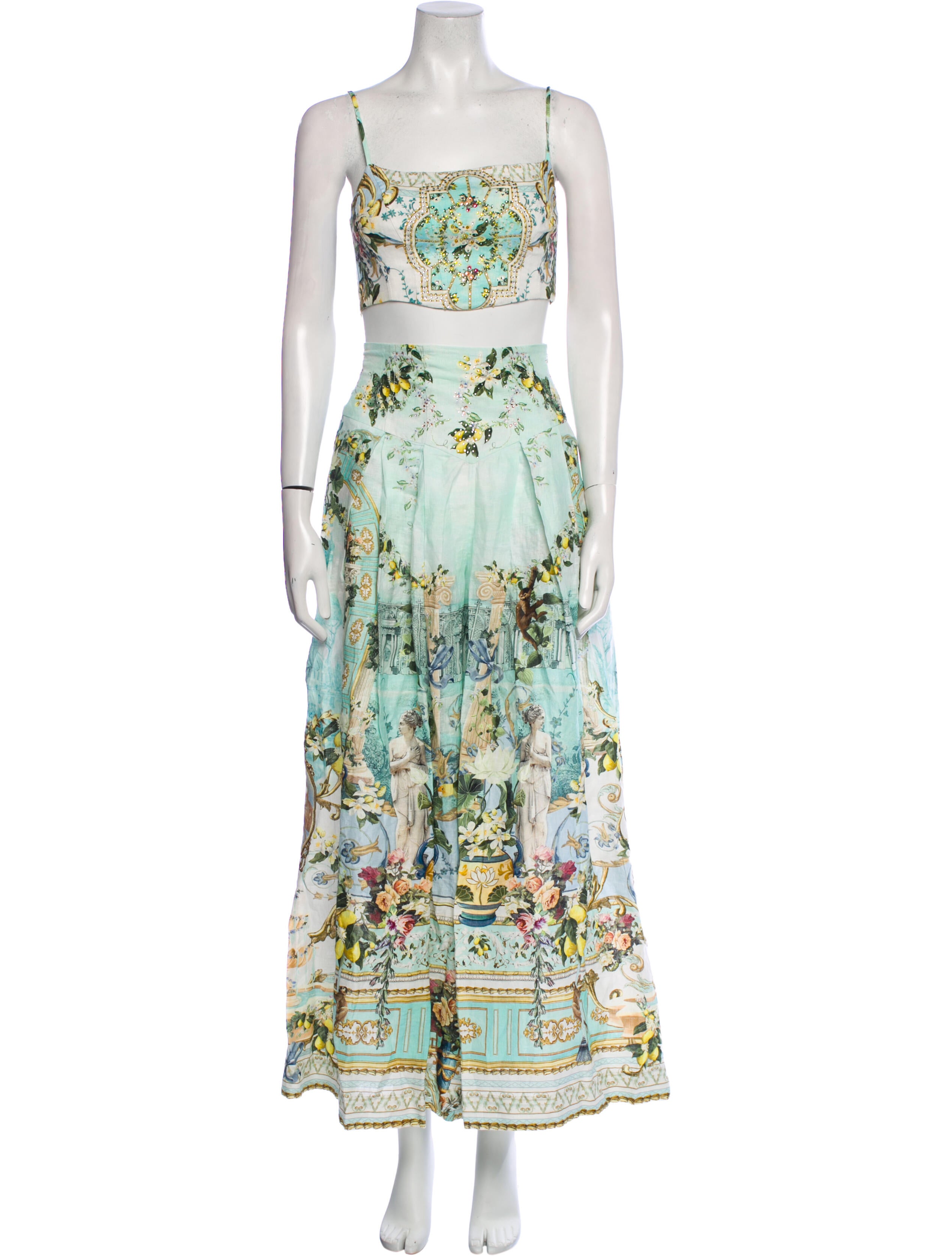 The White Lotus x Camilla Linen Printed Pant Set w/ Tags