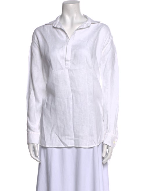 The Salting Linen V-Neck Button-Up Top
