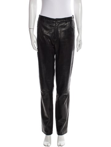 Wathne Pants Leather Straight Leg M