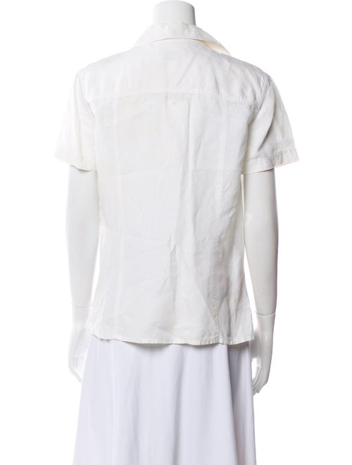 Wathne Linen Short Sleeve Button-Up Top