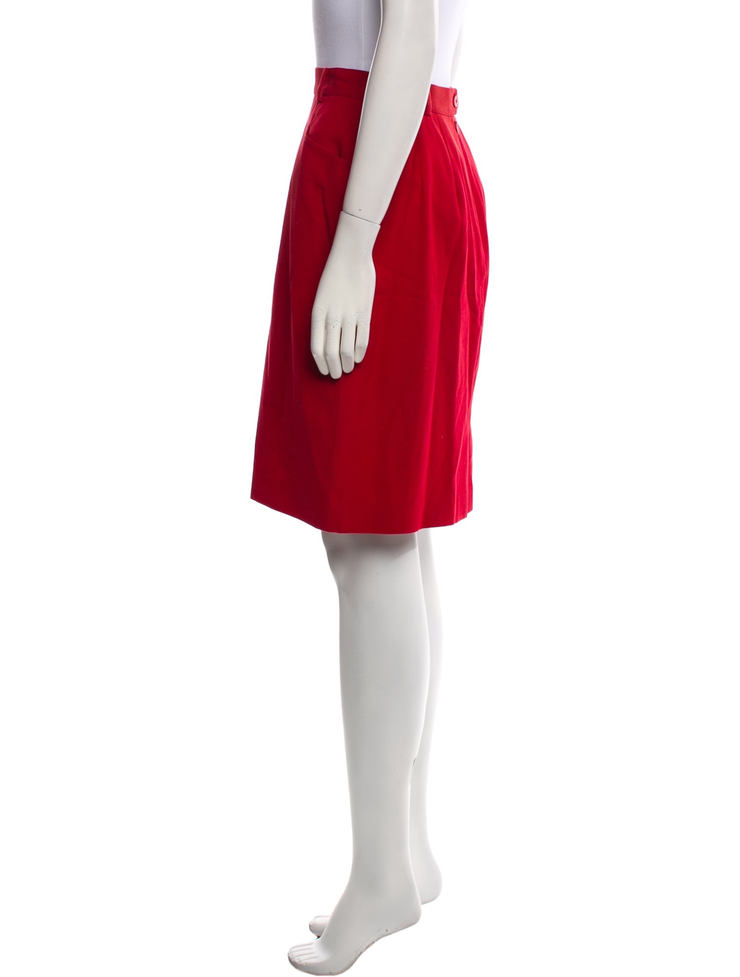 Wathne Pleated Accents Knee-Length Skirt